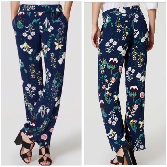LOFT Pants - ANN TAYLOR LOFT 6P FLORAL FLUID PANT